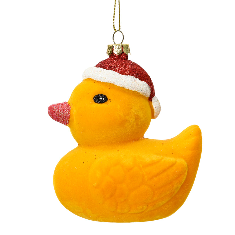 Duck in Santa Hat Shaped Hanging Christmas Bauble