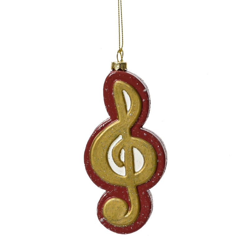 Musical Note Treble Clef Shaped Hanging Christmas Bauble