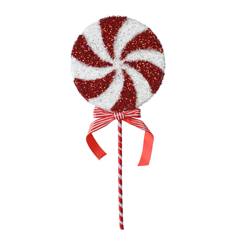 Lolly Pop Sparkle Red and White Hanging Christmas Decoration