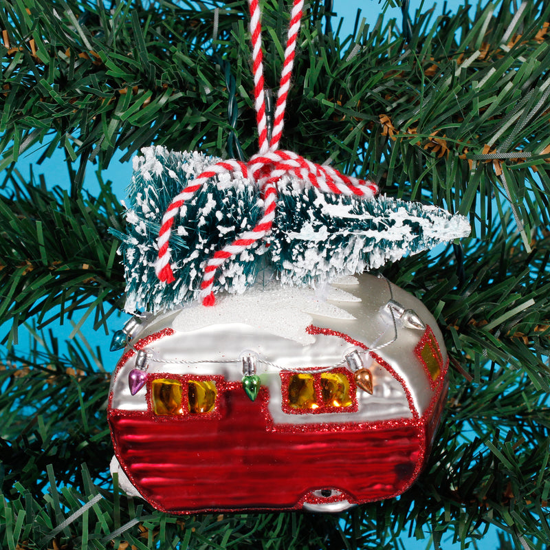 Red Caravan Shaped Bauble Hanging Decoration