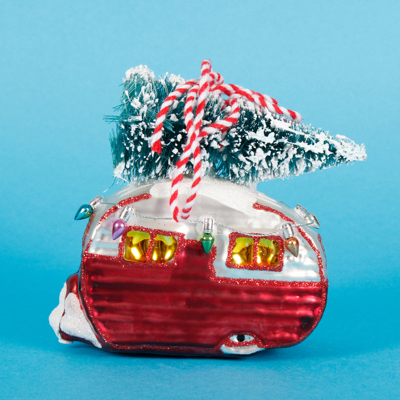 Red Caravan Shaped Bauble Hanging Decoration