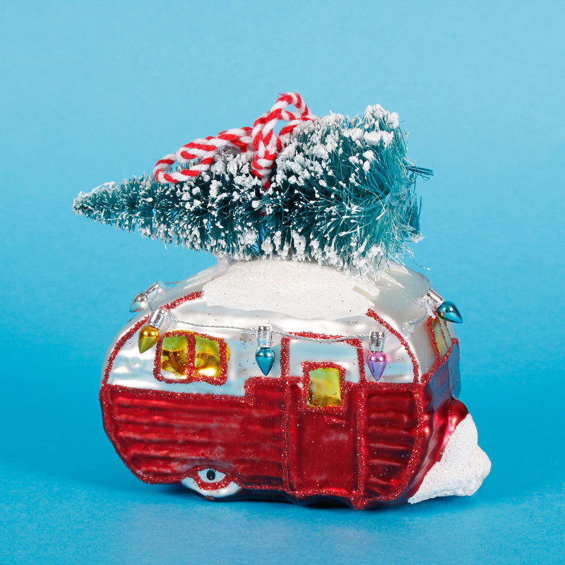Red Caravan Shaped Bauble Hanging Decoration