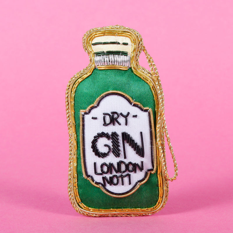Gin Bottle Zari Embroidery Decoration