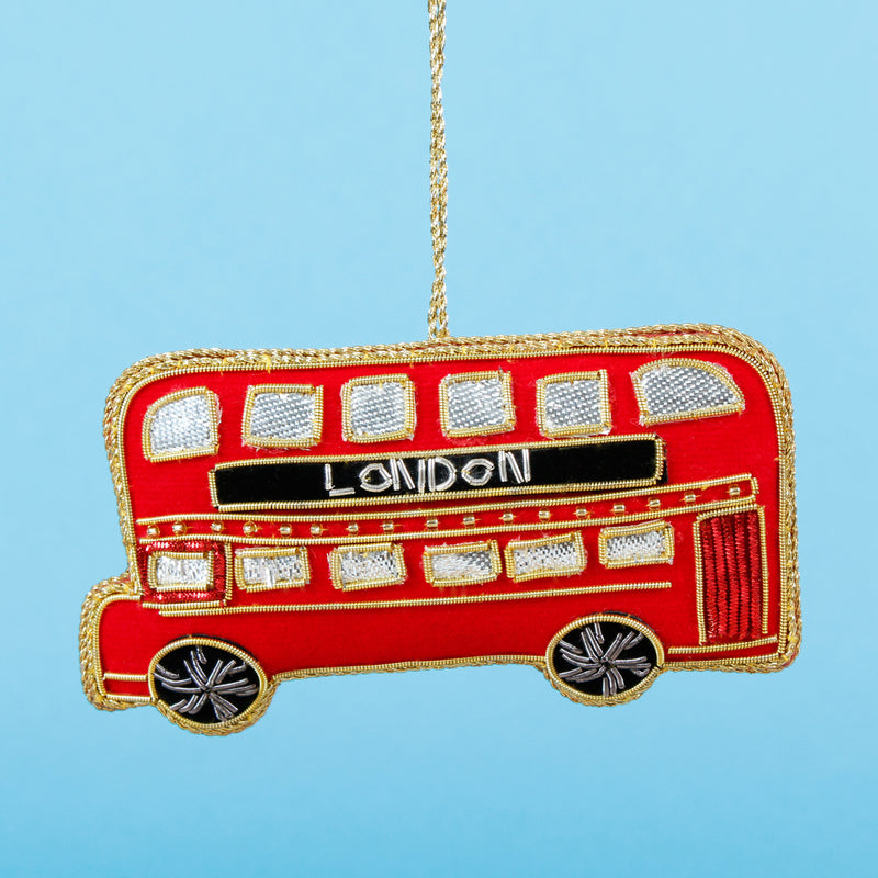London Bus Zari Embroidery Decoration