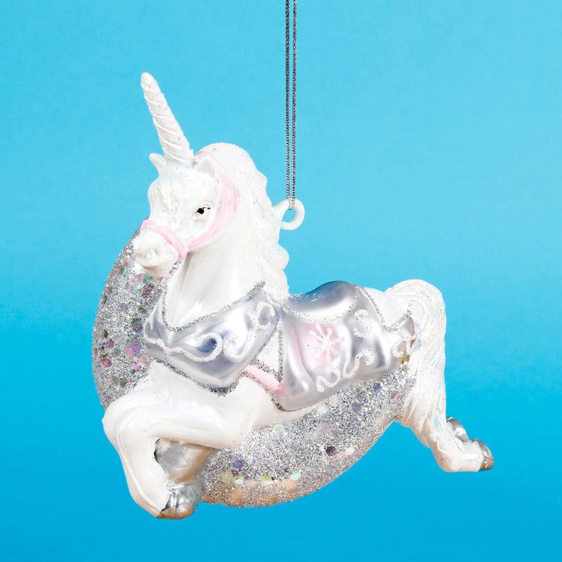 Unicorn Over the Moon Shaped Bauble Hanging Decoration