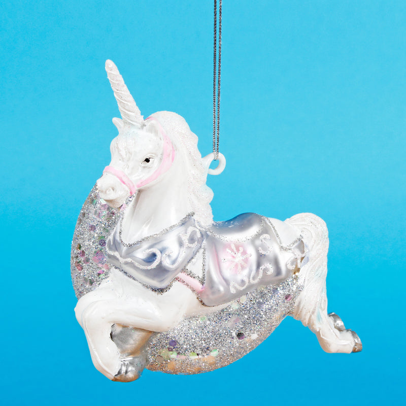 Unicorn Over the Moon Shaped Bauble Hanging Decoration