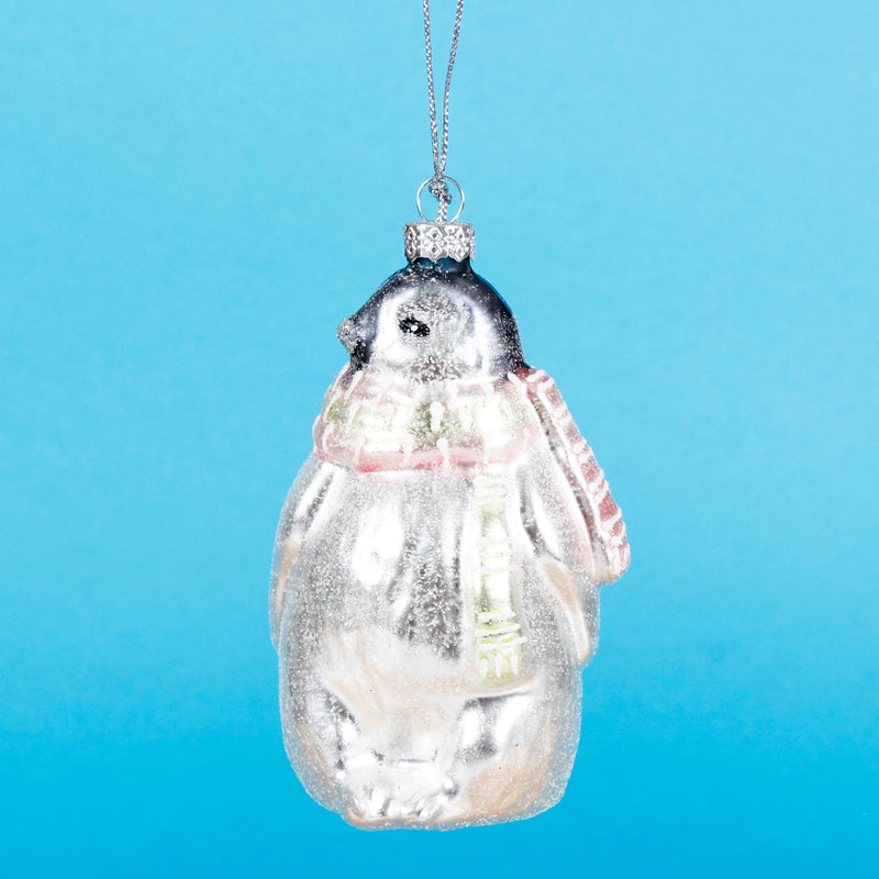 Pastel Scarf Arctic Penguin Shaped Bauble Hanging Decoration