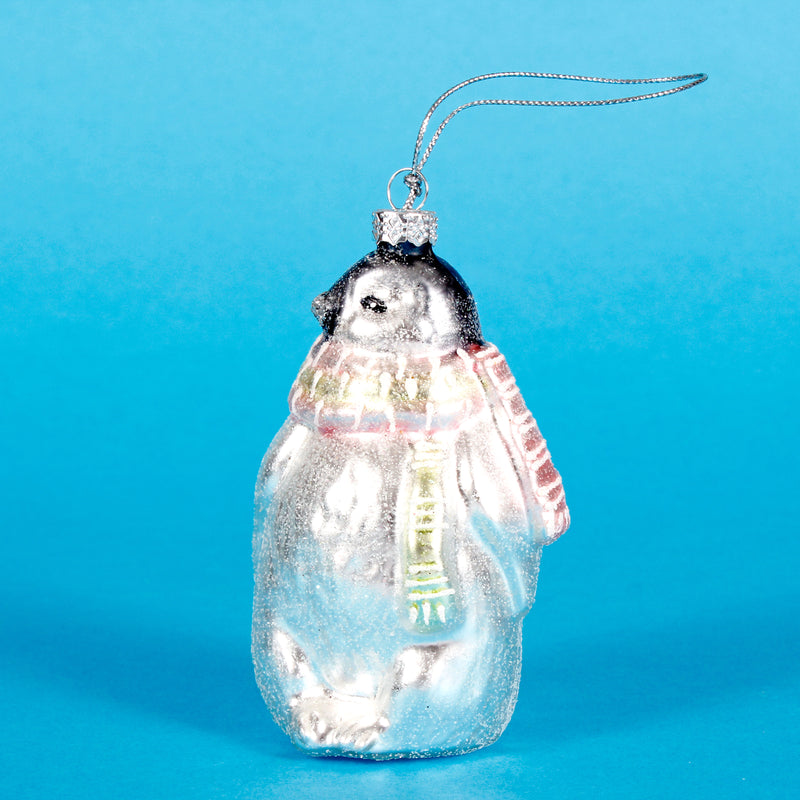 Pastel Scarf Arctic Penguin Shaped Bauble Hanging Decoration