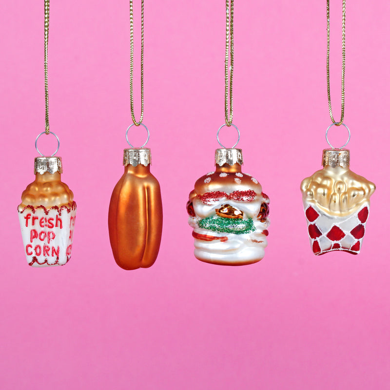 Fast Food Set of 4 Hanging Decoration Bauble