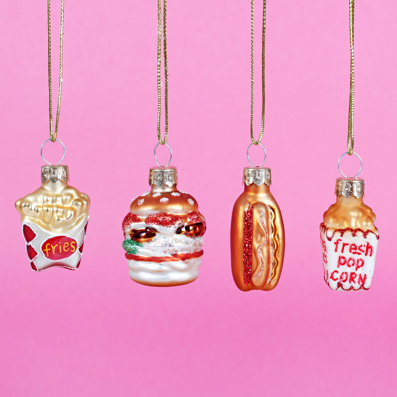 Fast Food Set of 4 Hanging Decoration Bauble