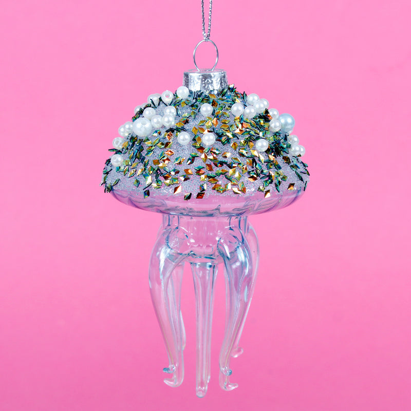 Blue Jellyfish Hanging Christmas Bauble