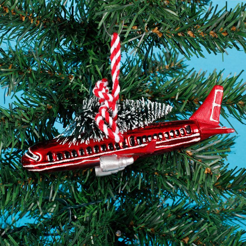 Aeroplane With Tree Hanging Christmas Bauble