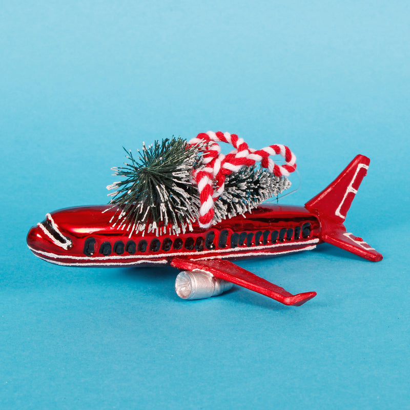 Aeroplane With Tree Hanging Christmas Bauble