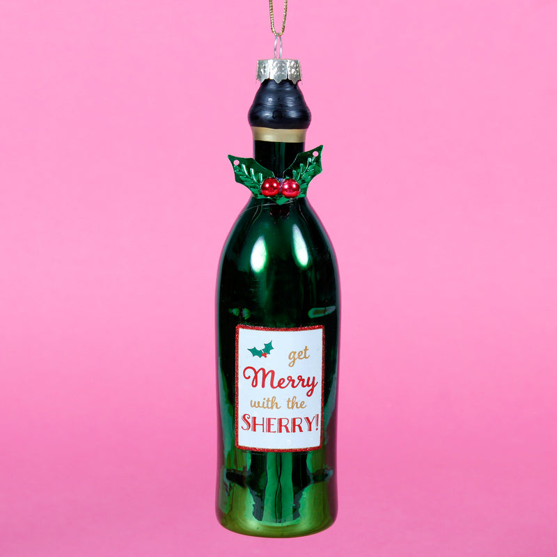 Sherry Bottle Shaped Hanging Christmas Bauble