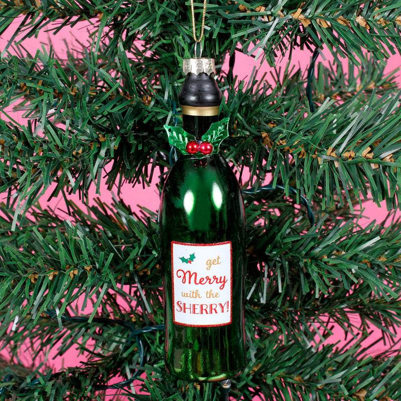 Sherry Bottle Shaped Hanging Christmas Bauble