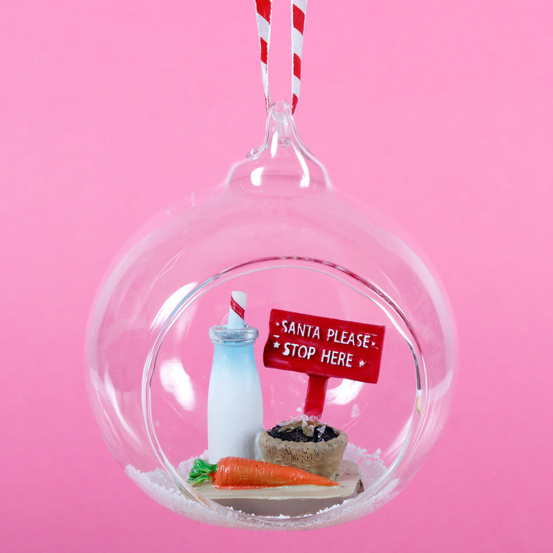 Santa Please Stop Here Figurine Bauble