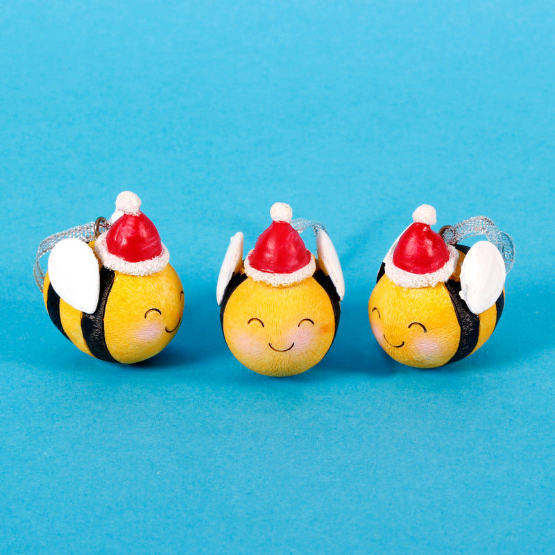Christmas Bee Hanging Decorations - Set of 3