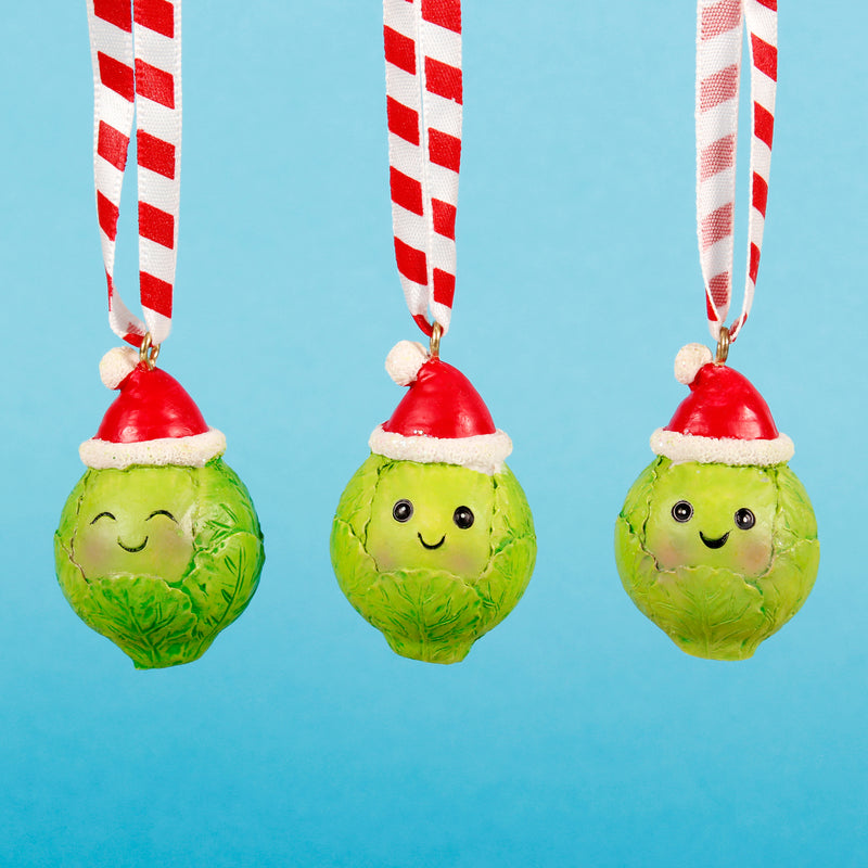 Brussel Sprout Hanging Decorations - Set of 3
