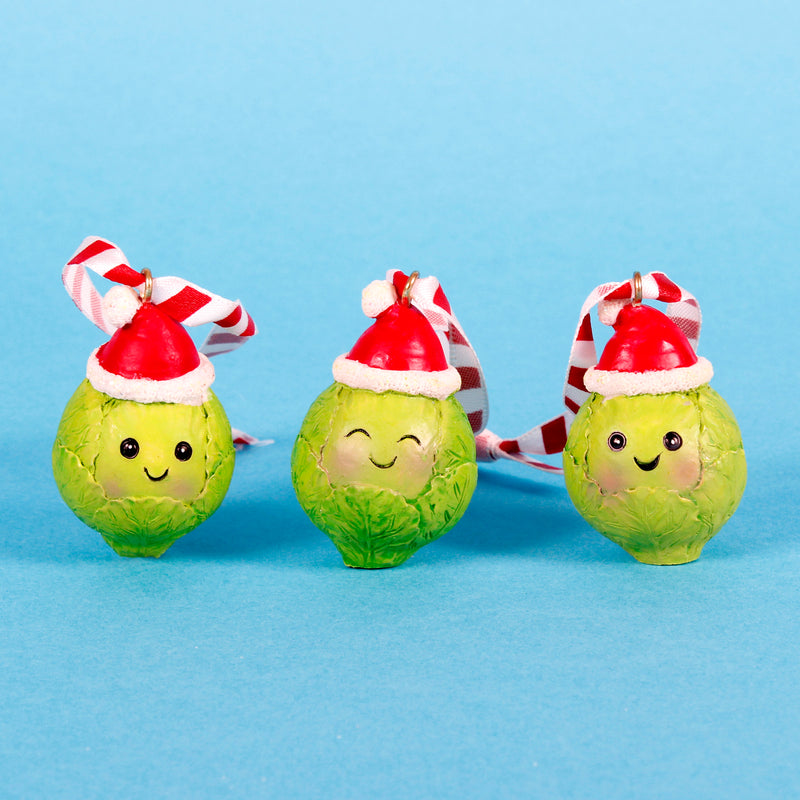 Brussel Sprout Hanging Decorations - Set of 3
