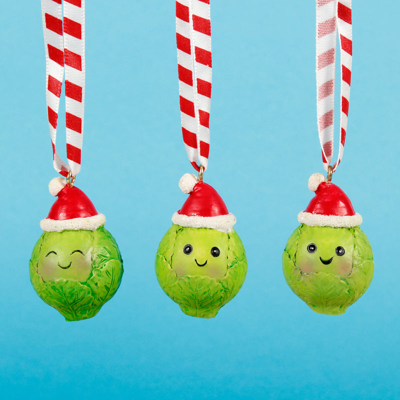 Brussel Sprout Hanging Decorations - Set of 3