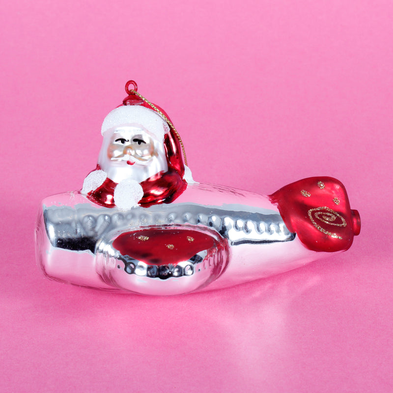Flying Santa Shaped Bauble Hanging Decoration Bauble