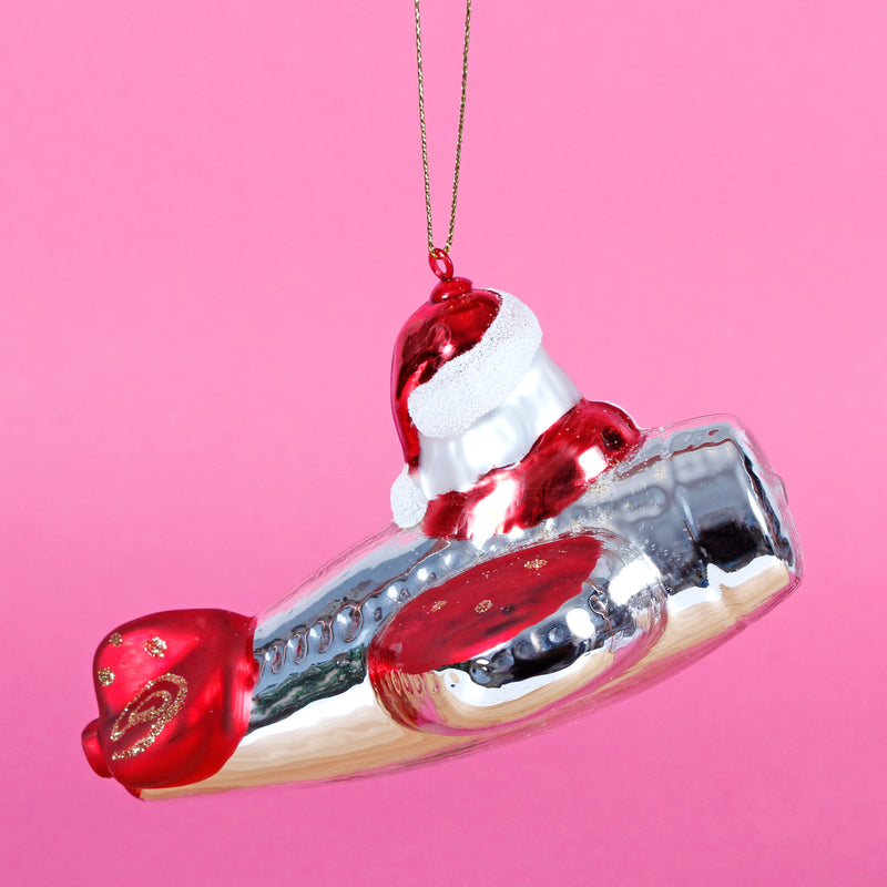 Flying Santa Shaped Bauble Hanging Decoration Bauble