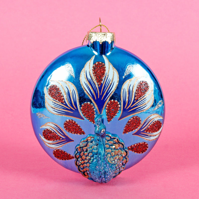 Peacock Hanging Christmas Bauble