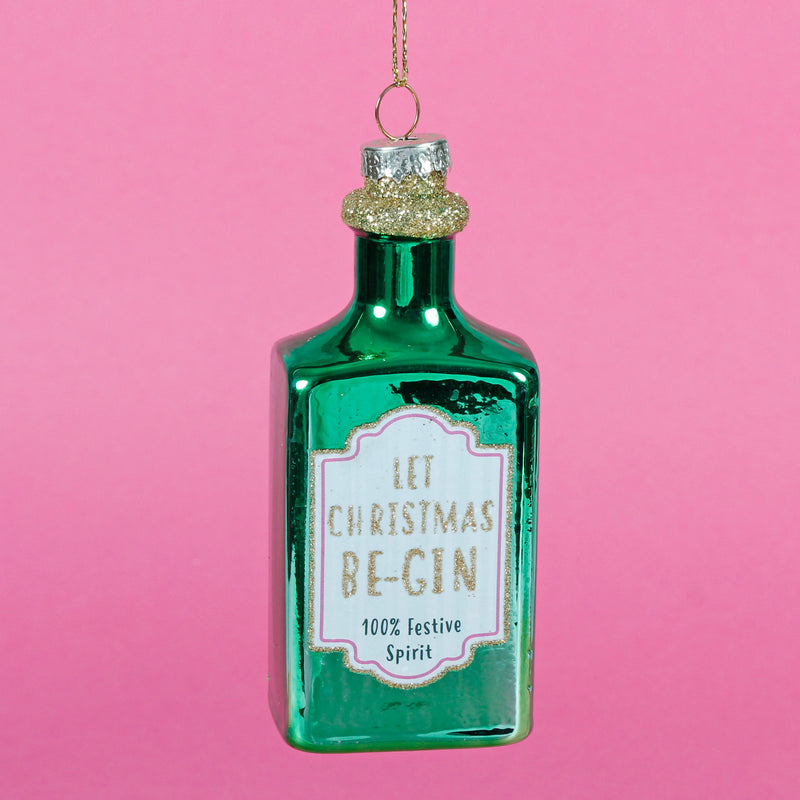Let Christmas Be-gin Shaped Bauble Hanging Decoration