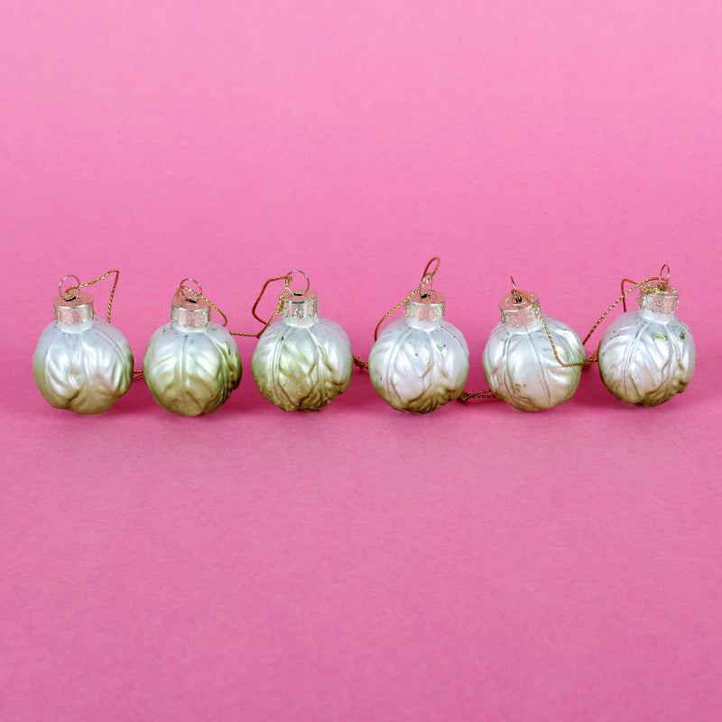 Brussel Sprout Baubles Set of 6
