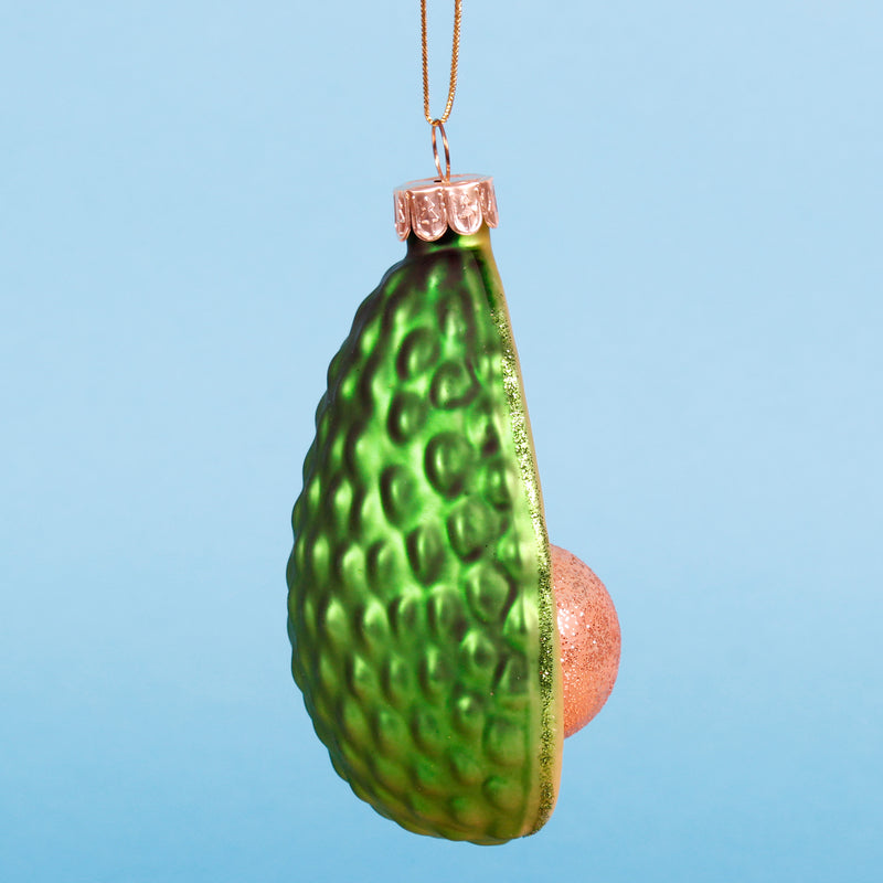 Happy Avocado Shimmer Hanging Decoration Bauble