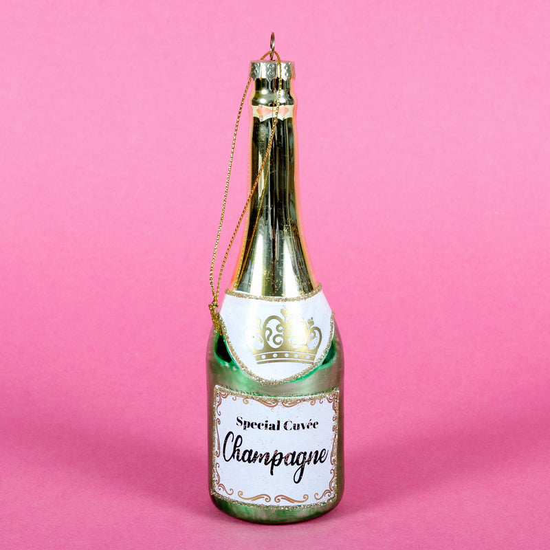 Luxe Champagne Bottle Shaped Bauble Hanging Decoration