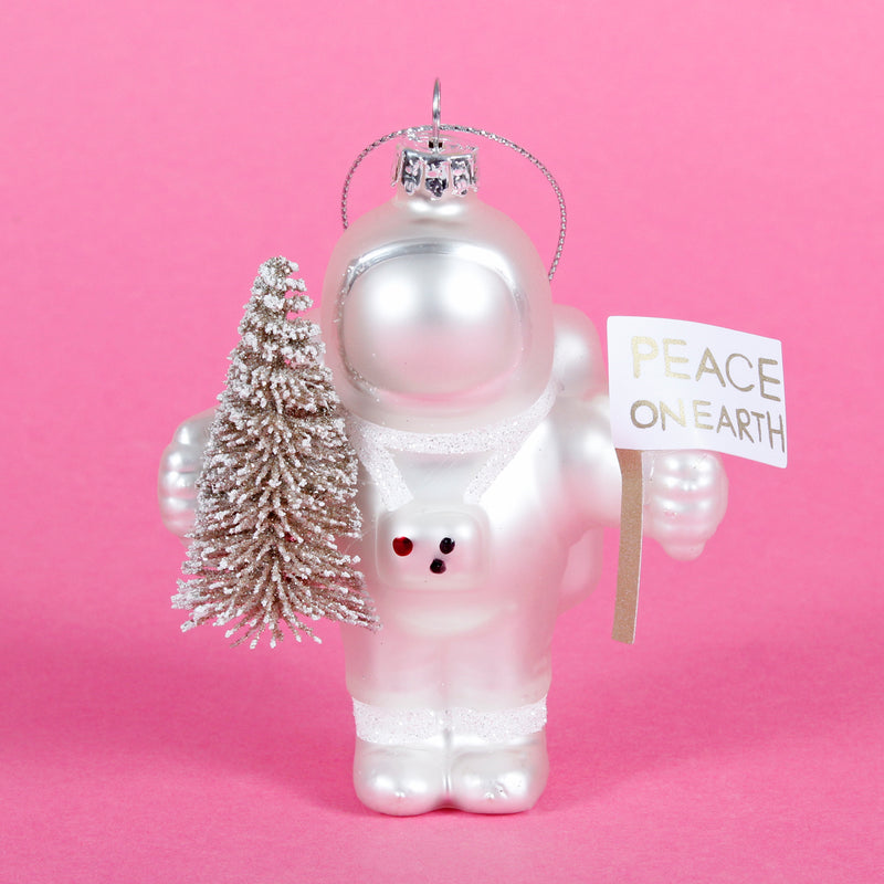 Peace on Earth Astronaut Bauble Hanging Decoration