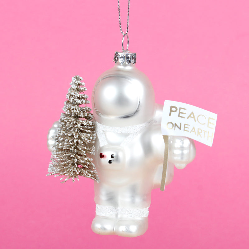 Peace on Earth Astronaut Bauble Hanging Decoration