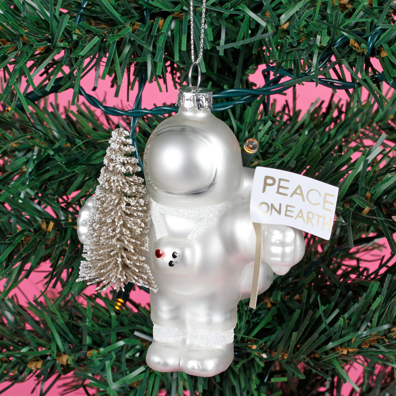 Peace on Earth Astronaut Bauble Hanging Decoration