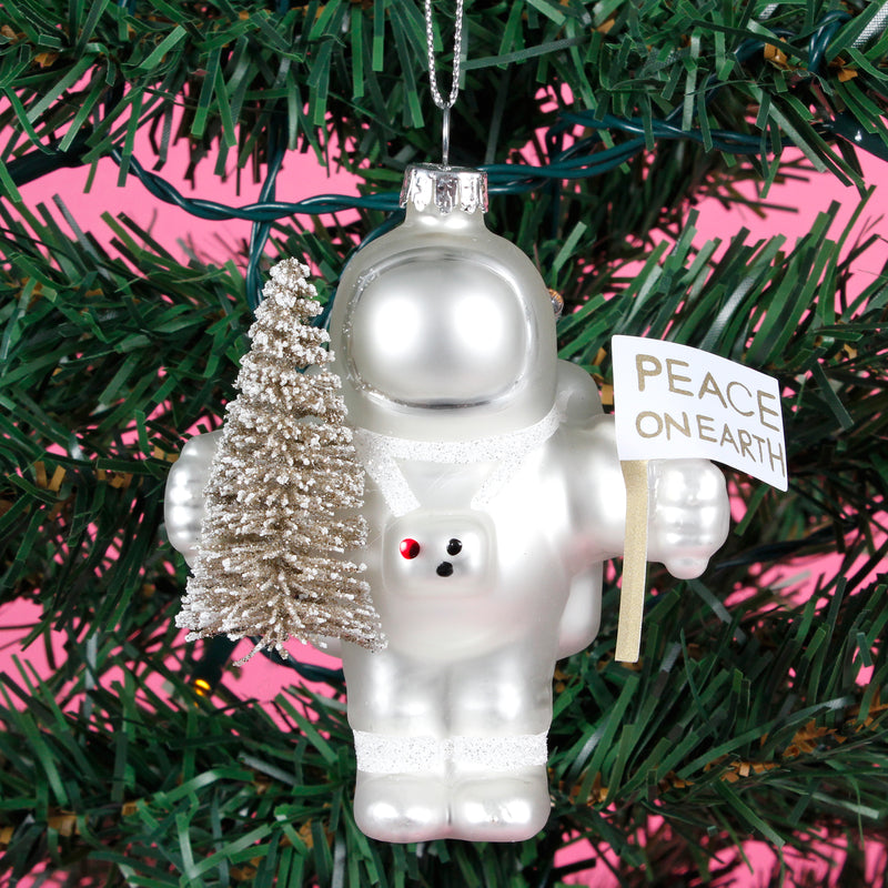 Peace on Earth Astronaut Bauble Hanging Decoration