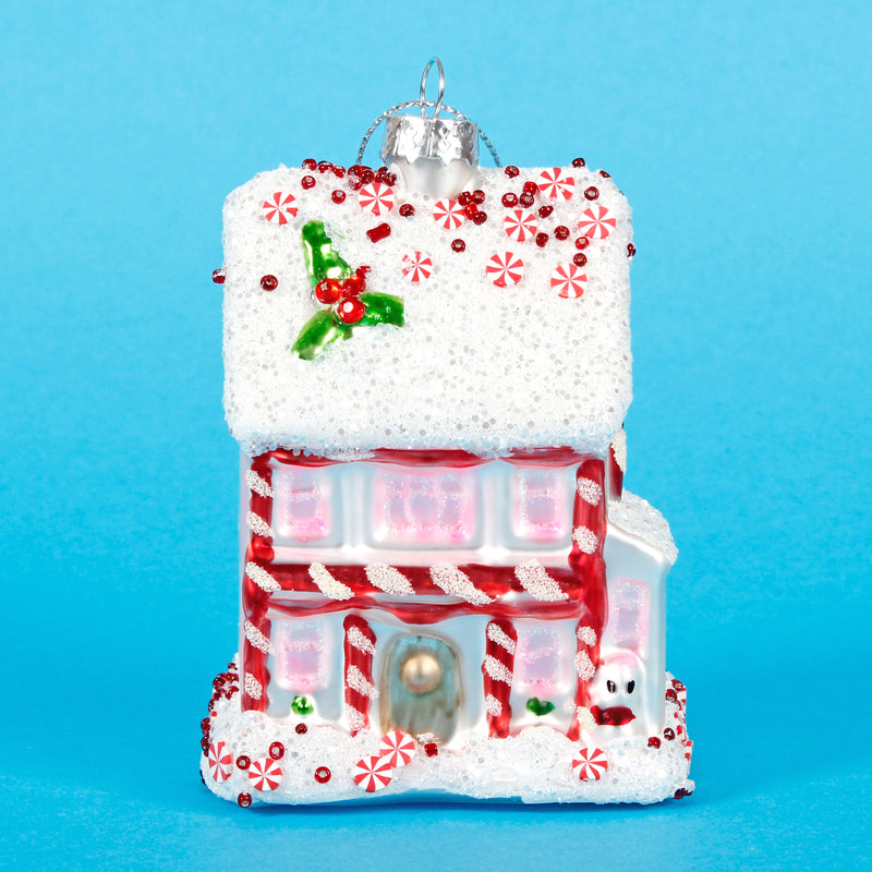 Pink Fairytale Gingerbread House Shaped Bauble Hanging Decoration