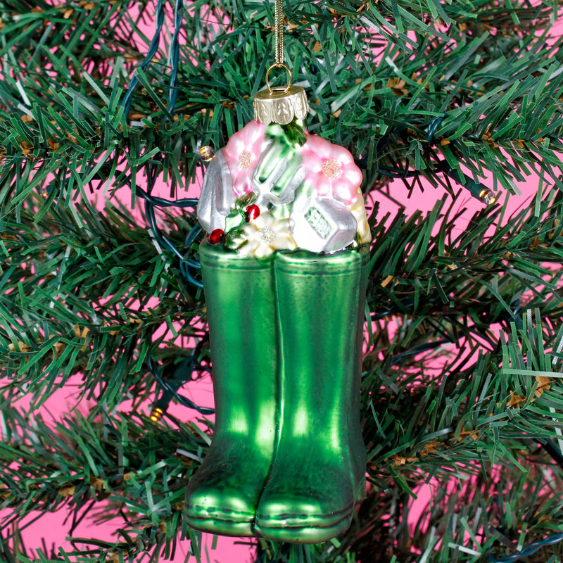 Wellington Boots Shaped Bauble Hanging Decoration