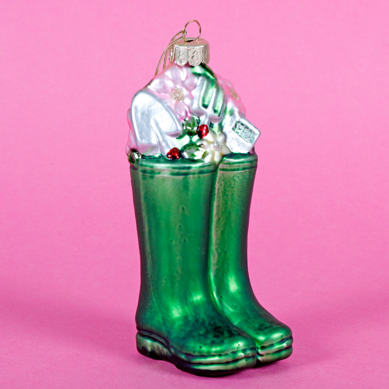 Wellington Boots Shaped Bauble Hanging Decoration