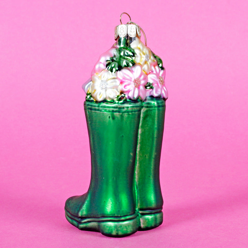 Wellington Boots Shaped Bauble Hanging Decoration