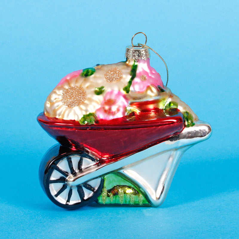 Wheelbarrow Shaped Bauble Hanging Decoration