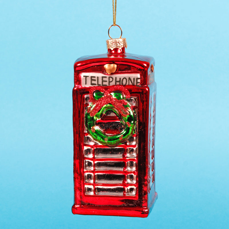 Phone Box With Wreath Shaped Bauble Hanging Decoration Set