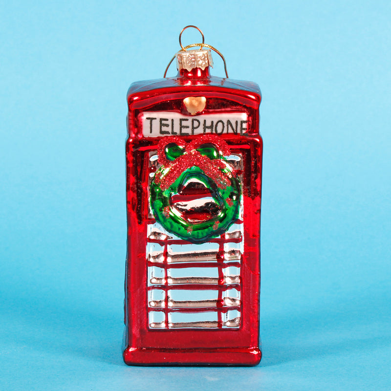 Phone Box With Wreath Shaped Bauble Hanging Decoration Set