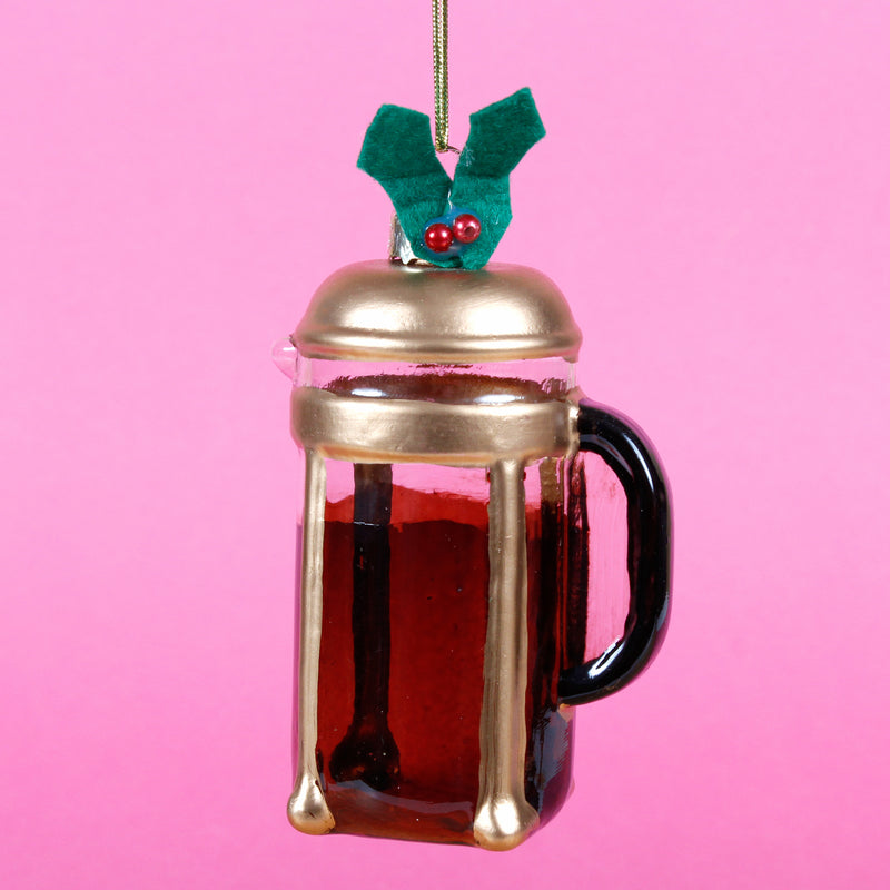 Christmas Cafetiere Shaped Bauble