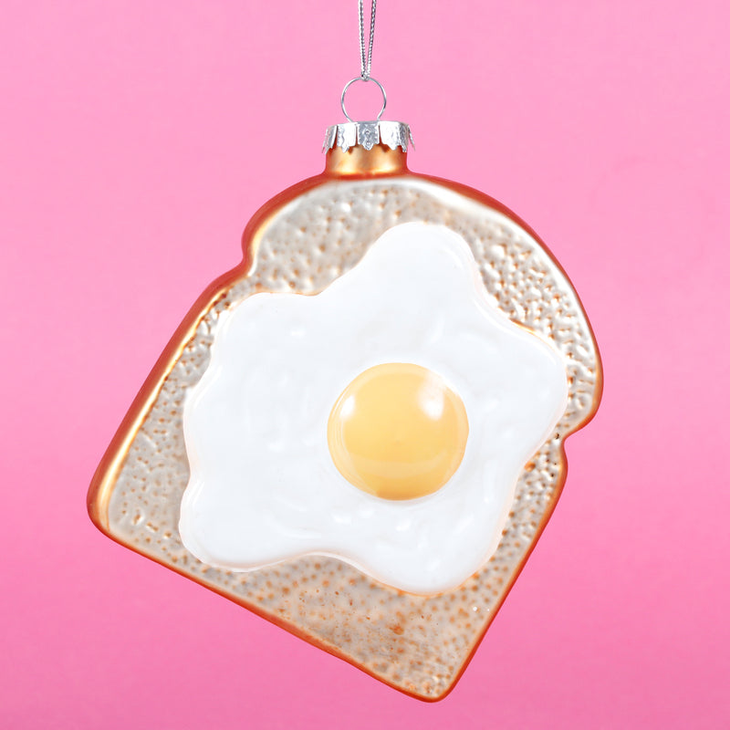 Egg On Toast Hanging Christmas Bauble