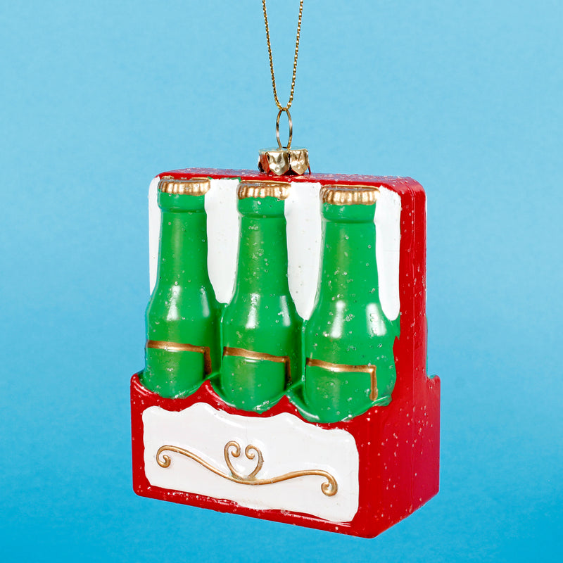 Beer Six Pack Bottles Shaped 3D Bauble Hanging Decoration