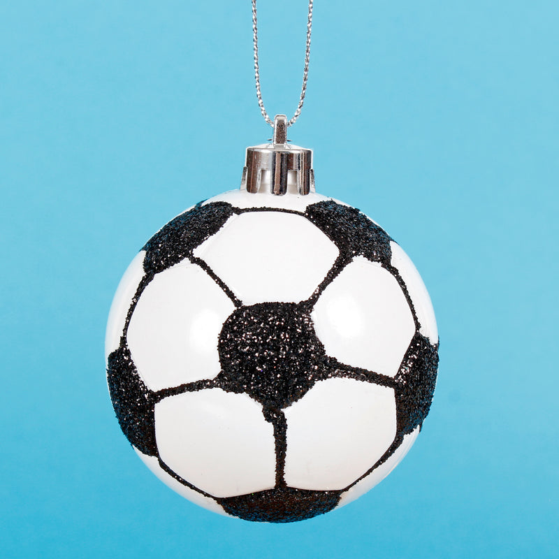 Classic Football Soccer Ball Shaped 3D Hanging Christmas Tree Bauble