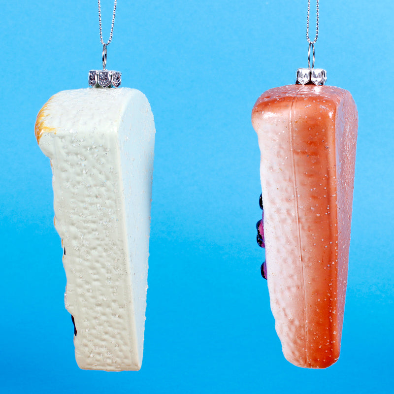Pie Slices Shaped Hanging Christmas Tree Bauble 3D Set of 2