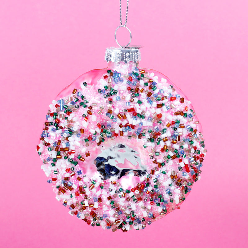 Doughnuts Sprinkles Set of 3 Hanging Christmas Decorations 3d Baubles