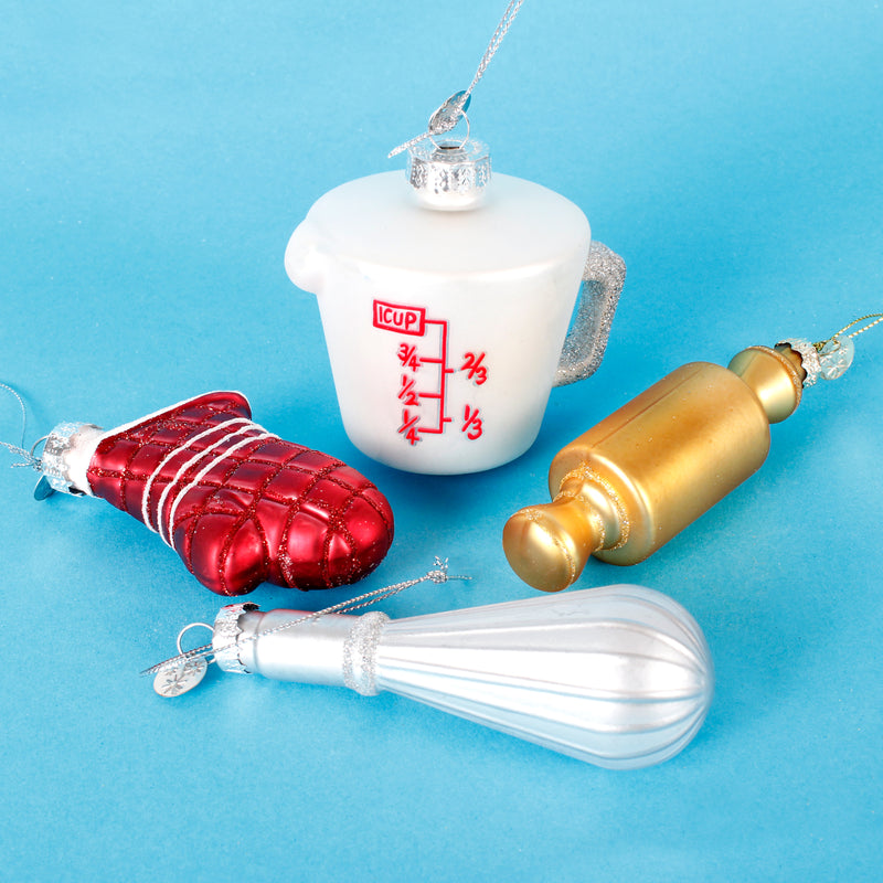 Kitchen Utensils Cook Wear 3D Baubles Set of 4 Hanging Christmas Decorations