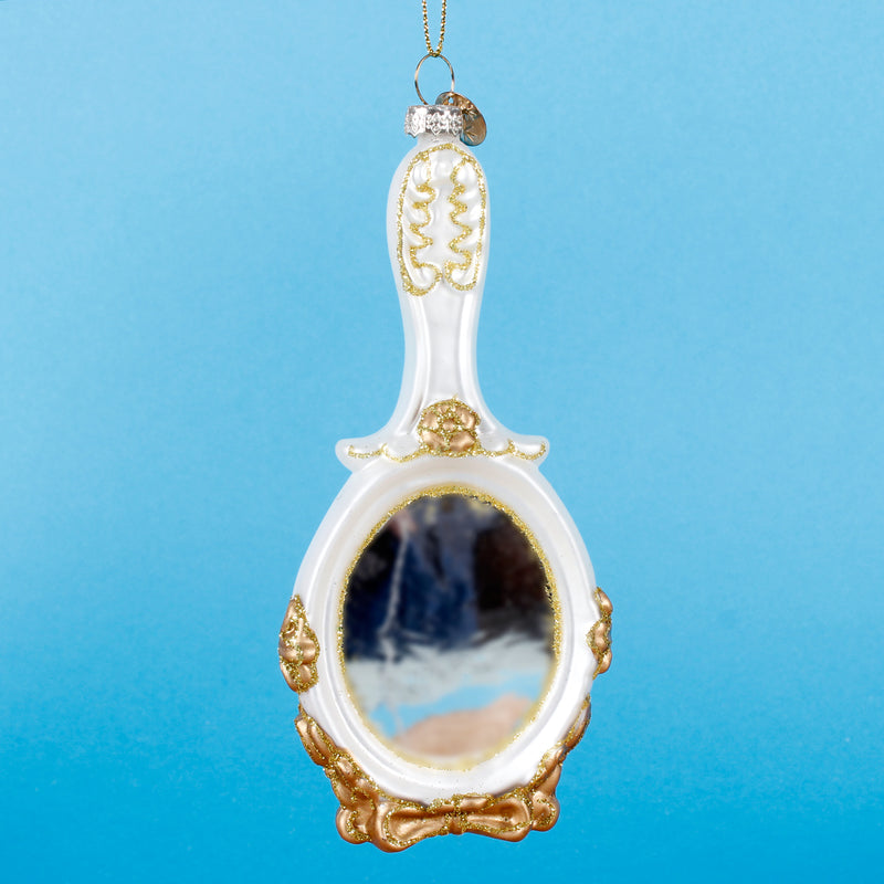 Mirror White Antique 3d Shaped Glass Christmas Hanging Bauble